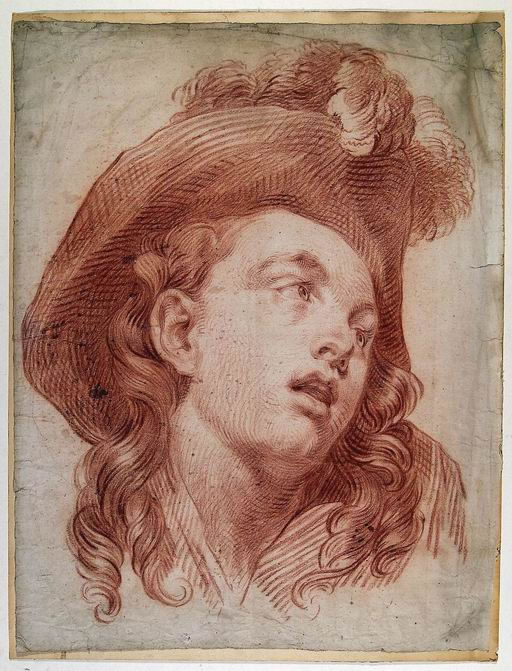 FN14351_jpg Scuola francese fine XVIII - inizi XIX secolo Testa maschile sanguigna