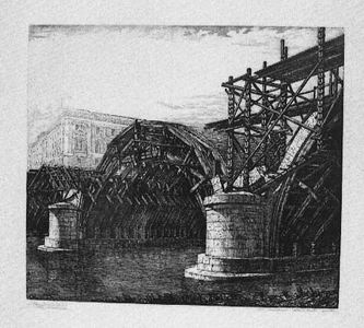 Guido Caraffa, Ponte Littorio in costruzione, 1928