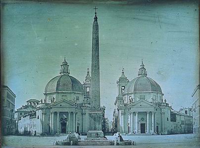 cat154 Pierre-Amboise Richebourg, Roma, Veduta di Piazza del Popolo, 1844 ca. (Firenze, Museo di Storia della Fotografia Fratelli Alinari)
