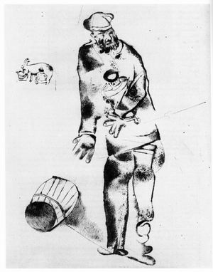 Marc Chagall (Vitebsk 1887 - St. Paul de Vence 1985 Der Vater , 1922, da Maine Liebe Puntasecca mm. 270 x 215 Bologna,Pinacoteca Nazionale,Gabinetto disegni e stampe 