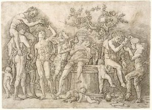 Andrea Mantegna (Isola di Carturo 1431-Mantova 1506) Baccanale con tino Bulino e puntasecca