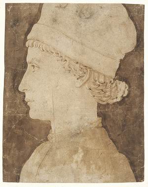 1_1 Maso Finiguerra (Firenze 1426-1464) Giovane di profilo Penna a inchiostro bruno, acquarello bruno su carta avorio