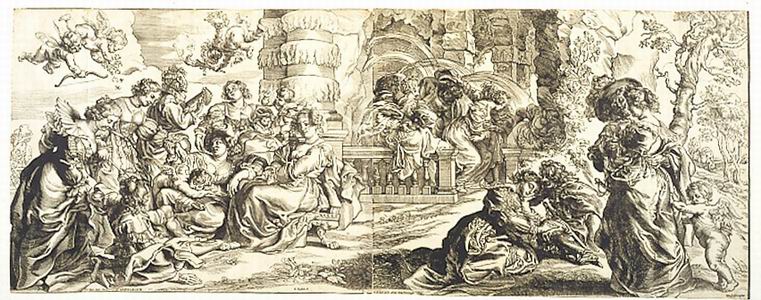 1_10 Christoffel Jegher (Anversa 1596 ca. - 1653) Il giardino dell'amore, 1632-1633 ca., da Rubens Xilografia
