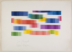 Violon D'Ingres, 1980 acquatinta a 15 colori  mm 500x700 (275x495) Roma, ING  