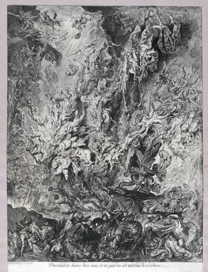 La caduta dei dannati, fine XVII secolo – 1732 acquaforte,  mm 850x612 Roma, ING 