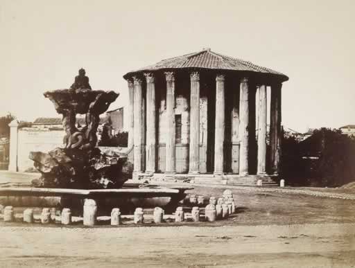 Tommaso Cuccioni (attr), Tempio di Vesta, 1860 ca,  albumina