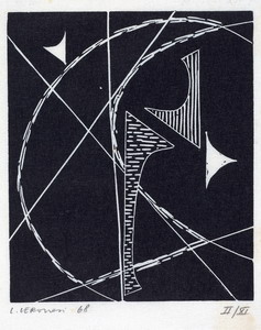 senza titolo, 1968 xilografia, mm 120x100 (190x123)
