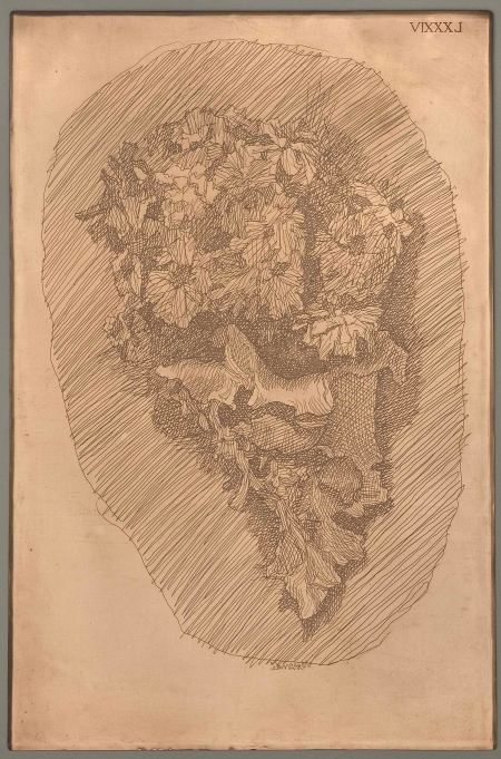 Giorgio Morandi Fiori in un cornetto su fondo ovale, 1929