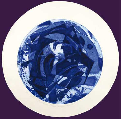 Stabiae n.2 blu,2002 acquaforte acquatinta