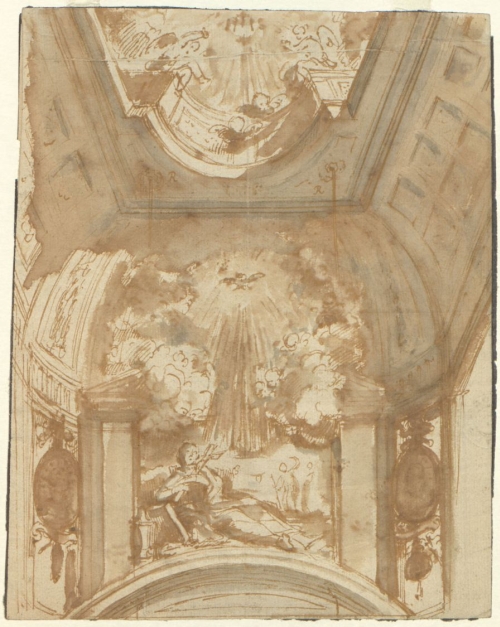 HENDRIK FRANS VERBRUGGHEN (Anversa 1654 - Anversa 1724) Progetto per l’altare e la decorazione della Chiesa dei Gesuiti a Utrecht