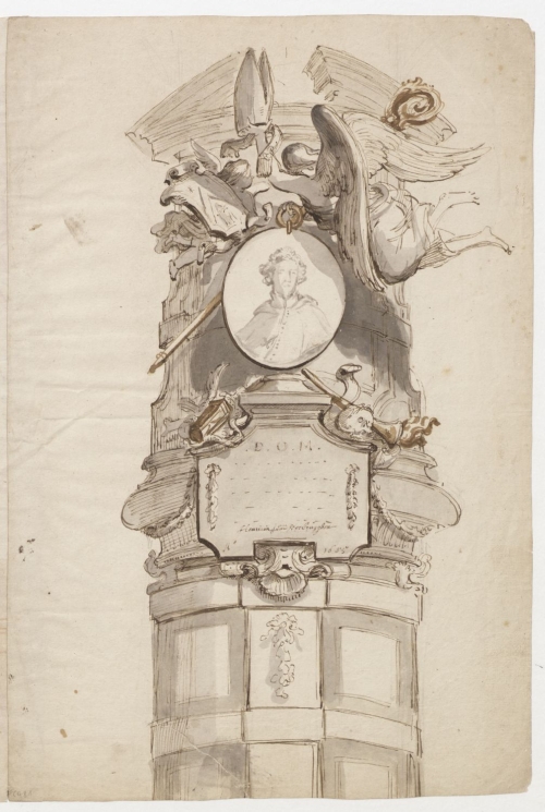 HENDRIK FRANS VERBRUGGEN (Anversa 1654 - Anversa 1724) Progetto per il monumento funerario di Gerardus Knyff, 44° Abate dell’Abbazia San Michele di Anversa